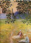 Claude Monet Famous Paintings - Evening in the Meadow at Giverny